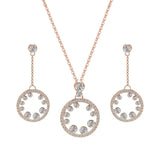 Fashion Jewelry Inlaid Rhinestone Necklace Earrings