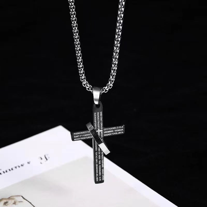 Fashion Jewelry Cross Scripture Ring Necklace