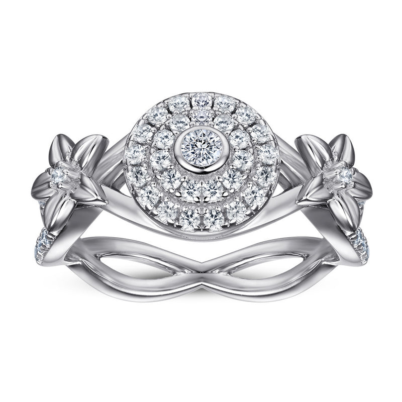 Silver Ring Fashion Flower Jewelry