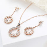 Fashion Jewelry Inlaid Rhinestone Necklace Earrings